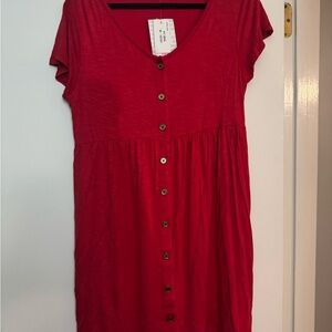 Red Button-Down Lularoe Heidi Dress